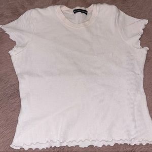 Baby pink brandy waffle crop top